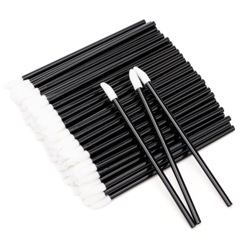 g2plus 100PCS Lip Gloss Applicators, Disposable Lip Brushes Lip Gloss Applicators Lipstick Gloss Wands Applicator Perfect Makeup Tool Kits (Nylon Black) - Image 1