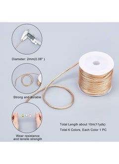 Generic Pandahal 2mm Nylon Satin Ratelle Silk Cord, 6 Colors, Chinese Silk Necklace Cord for Braided Chain Making, Friendship Bracelet, Macrame, Dream Catcher, Hair Jewelry Making, 65 Yards  - Image 4