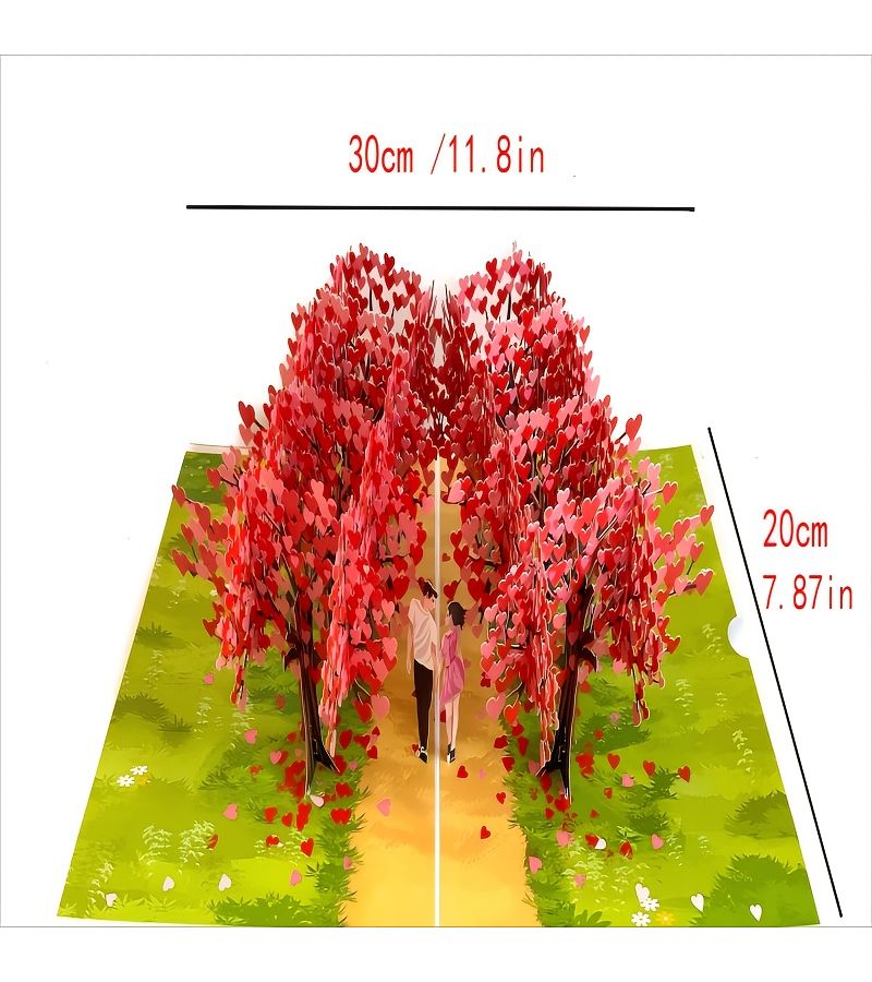 Love Tree 3D Pop Up Greeting Card With Envelope Wedding Birthday Gift - Image 4