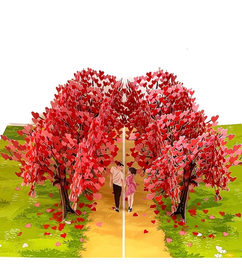 Love Tree 3D Pop Up Greeting Card With Envelope Wedding Birthday Gift - Image 5