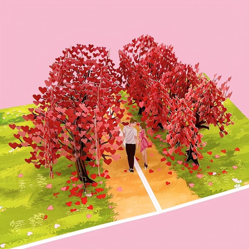 Love Tree 3D Pop Up Greeting Card With Envelope Wedding Birthday Gift - Image 2