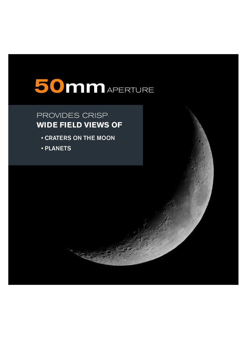 Generic 50Az Refractor Telescope, 50Mm Aperture for Student Beginners, Celestron Black  - Image 4