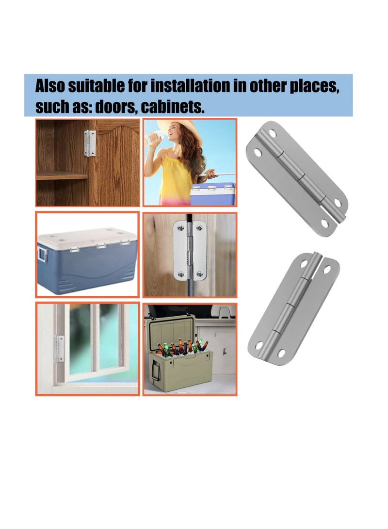 Excefore 4 Pack Heavy Duty Stainless Steel Hinges, High Strength Cooler Replacement Parts, Cooler Hinges with Screws for Igloo Ice Chests  - Image 4