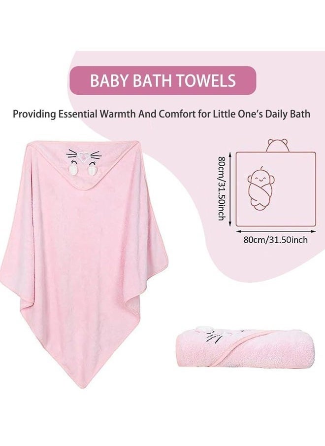 MLADEN Baby Bath Blanket Soft Cozy Flannel Kids Throw Blanket Hooded Baby Towel Premium Soft Bath Towel Ultra Absorbent Bath Towel Baby Stuff Shower Gifts for Boy and Girl （White）  - Image 2