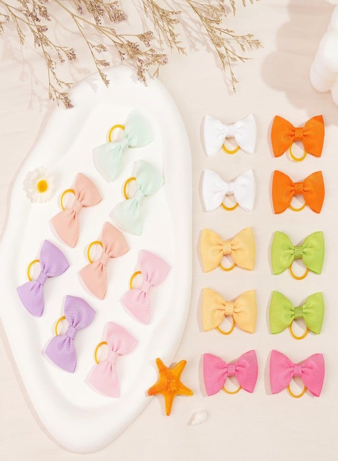 Yxiang Puppy Dog Small Hair Bows with Rubber Bands 40PCS Dog Bows Pet Grooming Hair Accessories for Yorkie Doggies Girl Puppy - Image 2