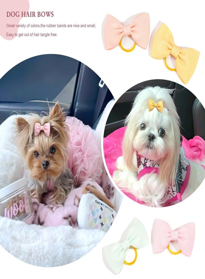 Yxiang Puppy Dog Small Hair Bows with Rubber Bands 40PCS Dog Bows Pet Grooming Hair Accessories for Yorkie Doggies Girl Puppy - Image 3
