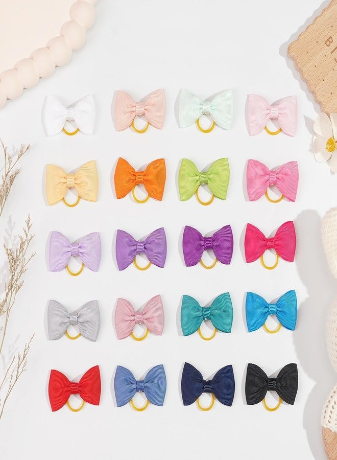 Yxiang Puppy Dog Small Hair Bows with Rubber Bands 40PCS Dog Bows Pet Grooming Hair Accessories for Yorkie Doggies Girl Puppy - Image 4
