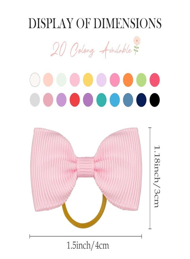 Yxiang Puppy Dog Small Hair Bows with Rubber Bands 40PCS Dog Bows Pet Grooming Hair Accessories for Yorkie Doggies Girl Puppy - Image 5