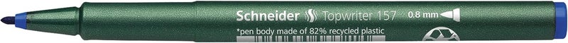 شنايدر قلم حبر جاف توب رايتر 157 برأس ليفي، 8 مم، أسطوانة خضراء، حبر أزرق، علبة من 10 قطع (115703) - Image 4