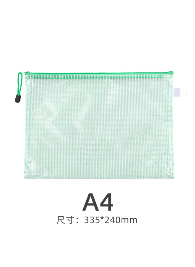 HELPS Transparent Document Bag A4 Office Supplies Grid Zipper Bag Student Stationery Pvc Waterproof Portable Information Bag - Image 1