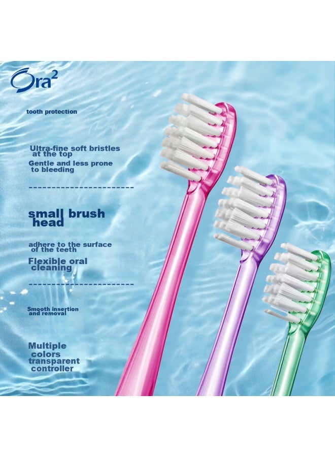 Ora2 Ultra-fine Toothbrush Small Brush Head Plaque Removal Toothbrush Set For Adult Gum Care, Random Color - Image 3