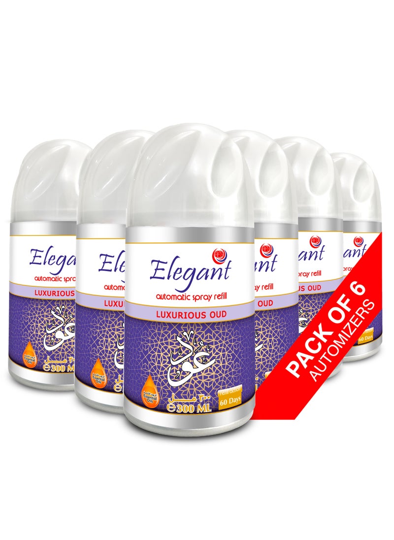 Elegant 6 Piece Luxurious Oud Automatic Refill Spray Set 300ml  - Image 1