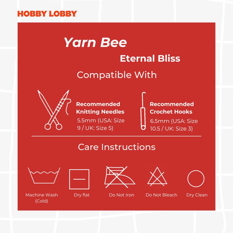 Hobby Lobby Yarn Bee Medium Yarn for Crocheting & Knitting â€“ Soft Yarn Skein â€“ 232 Yards of 100% Low Pill Acrylic Yarn for Crocheting Blankets, Hats, & More â€“ DIY Handcrafting Accessories - Image 5