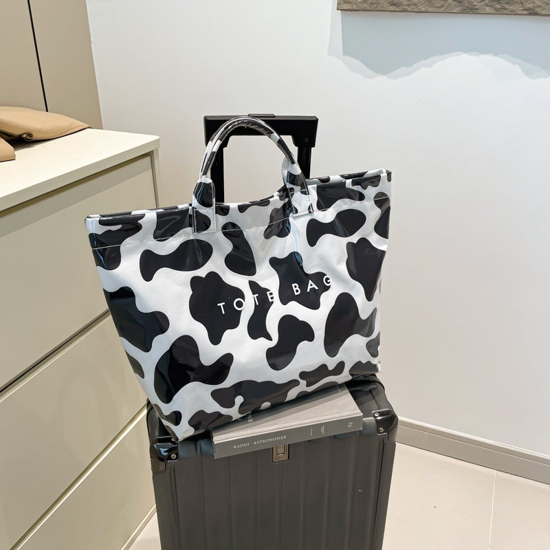 Girl Large Capacity Pvc Fashion Simple Niche Leopard Print Tote Bag Versatile Matchinging - Image 3