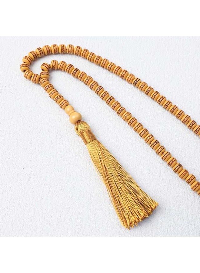 NIBEMINENT 99 Muslim Prayer Beads Yellow/8mm