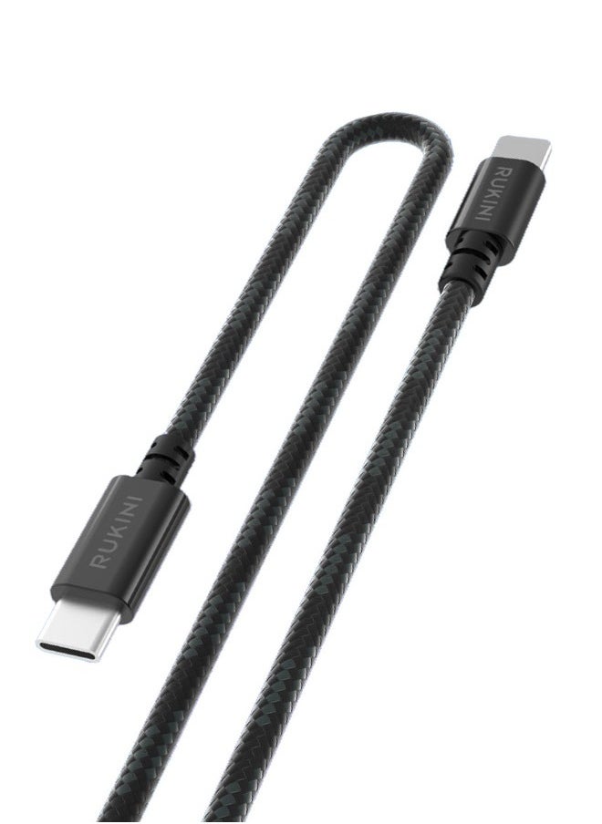 RUKINI Rokini Type-C to Type-C fabric cable, anti-cut - size 1 meter  - Image 1