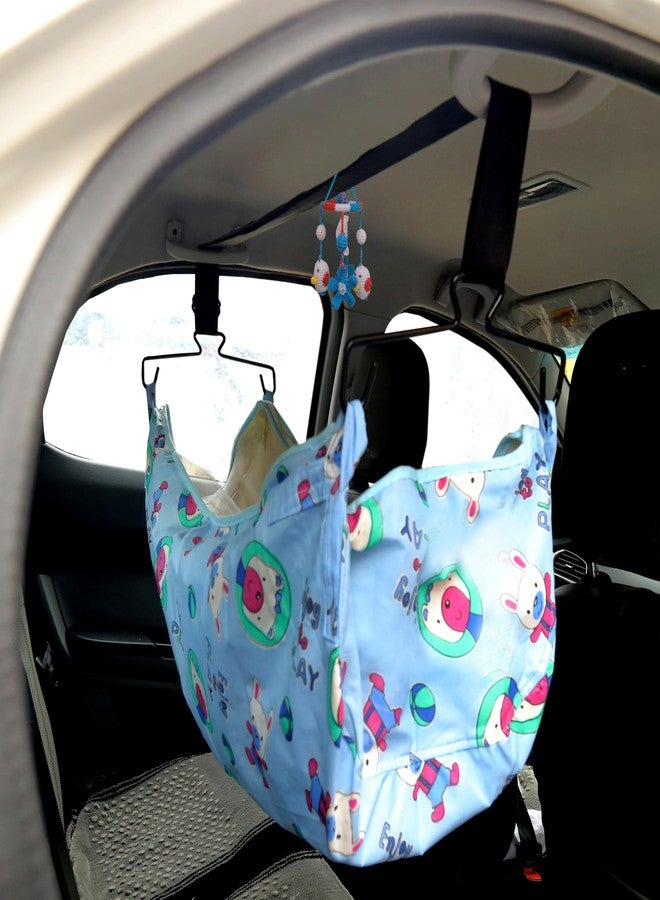 APAV Carr Juhla | Cotton Travel palna | Portable Hanging Zula for Safe Naps | Car Jhula with Mosquito Net | for Road Trips & Car Naps - Image 1