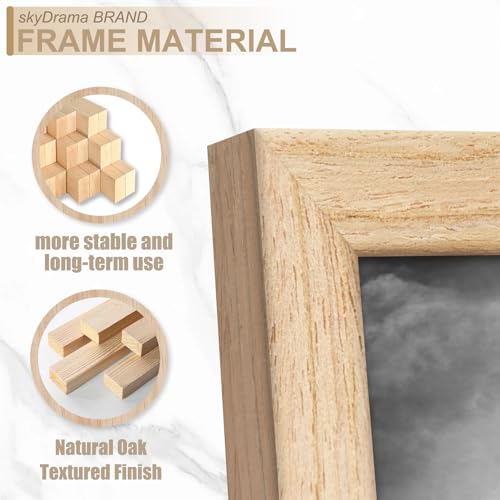 skyDrama Natural Solid Wood 8.5x11 Picture Frame, Display 8.5 x 11 Inch Picture Poster Photo, Vertical & Horizontal Wall Hanging - 2 Pack/Natural/8.5"x11" - Image 2