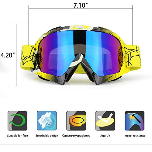JAMIEWIN Motocross Goggles for ATV, Dirt Bike, Motorcycle, UTV & MX - Offroad Riding Goggles with Anti UV, Dustproof & Anti Fog Protection for Men, Women, Youth & Kids - Image 3