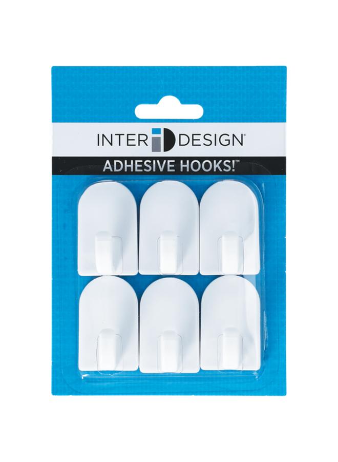 InterDesign Self-Adhesive Mini Plastic Wall Mounted Hook White 14101ES  - Image 1