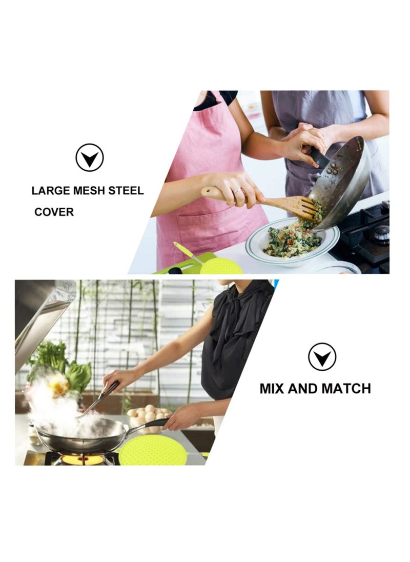 Generic Nonstick Cooking Splatter Screen Silicone Pot Lid Grease Guard for Frying Pan Green  - Image 4