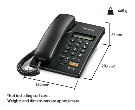 Panasonic Corded Telephone, Black - Image 2