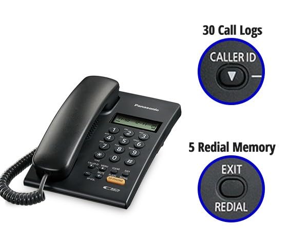 Panasonic Corded Telephone, Black - Image 4