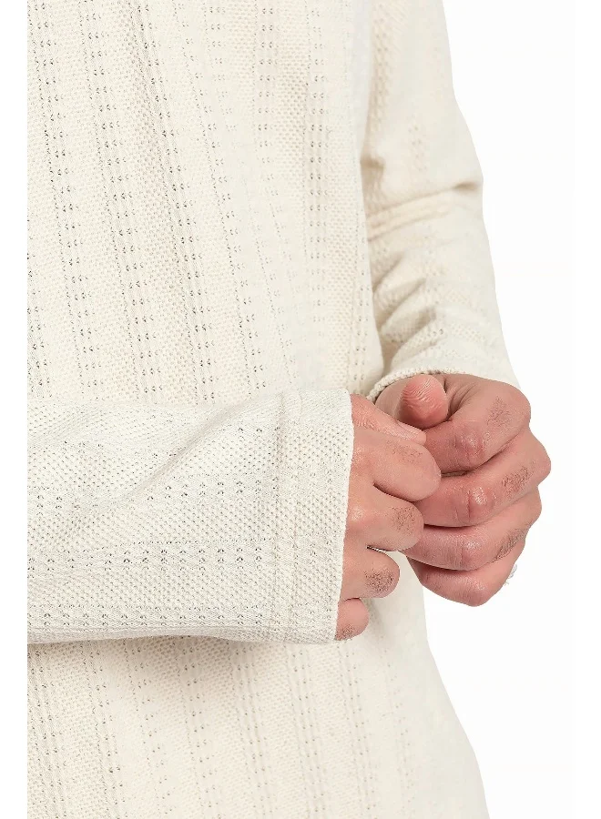 Wecre8 Men's Off-white Polo Sweater and Pants Set