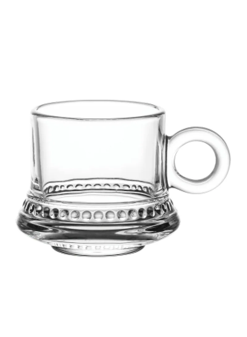 Cuisine Art Doyalex Glass by Cuisine Art Coffee Cup & Saucer Set - 80ml, 12-Pieces, Transparent (CS-038A)