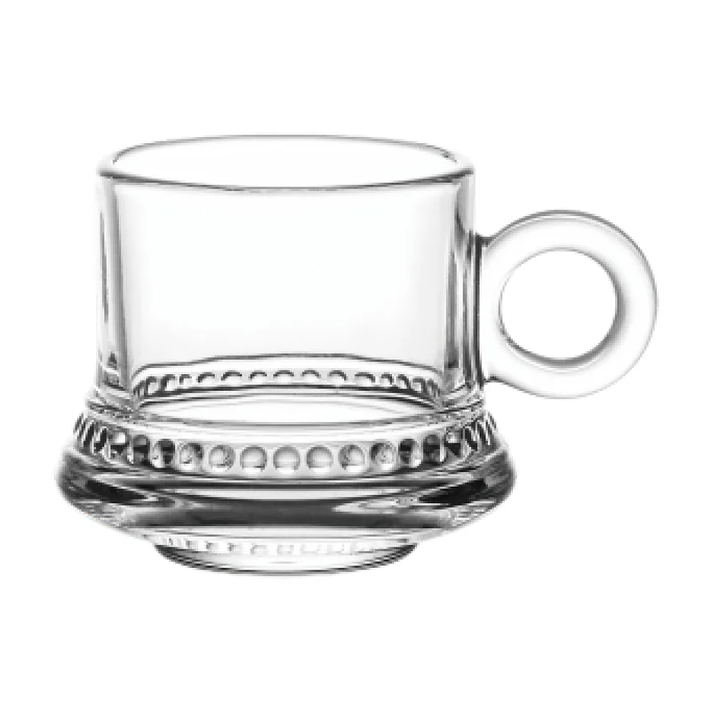 Cuisine Art Doyalex Glass by Cuisine Art Coffee Cup & Saucer Set - 80ml, 12-Pieces, Transparent (CS-038A)