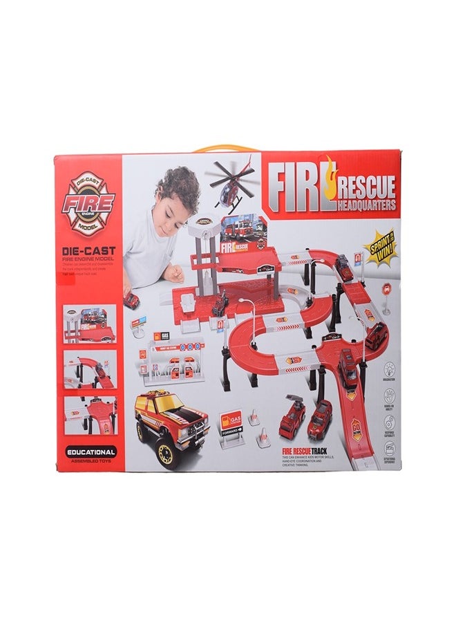 Fire Rescue Headquarters Die Cast Model Track 52 Pieces - 818D  - Image 2