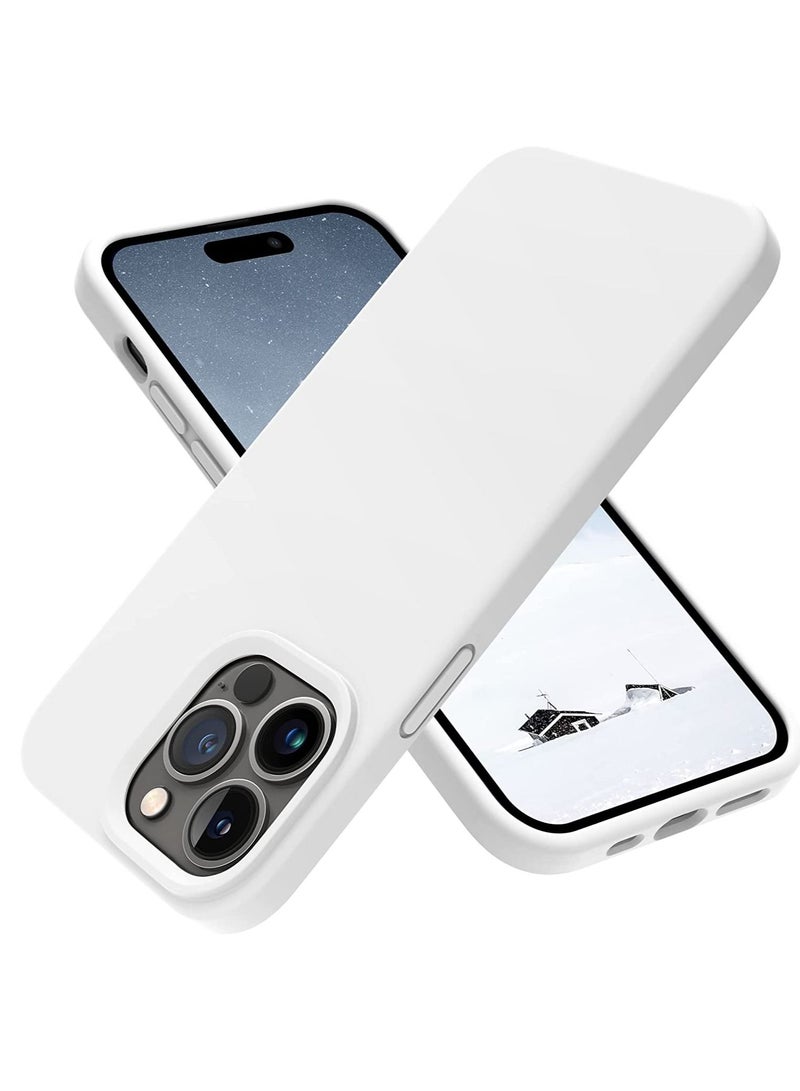 Designed for iPhone 14 Pro Max Case, Silicone Shockproof Slim Thin Phone Case for iPhone 14 Pro Max 6.7 inch (White) - Image 1