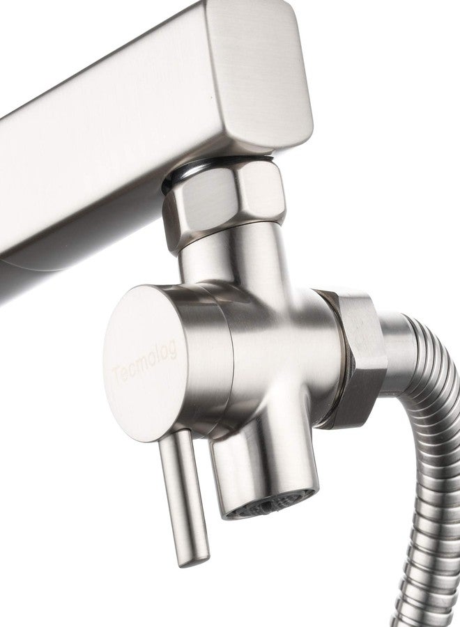 Tecmolog Faucet Valve Splitter Brass Sink Valve Diverter for Kitchen or Bathroom, Sink Hose Connector M22 to M24, Brushed Nickel, SBA021ENA - Image 1