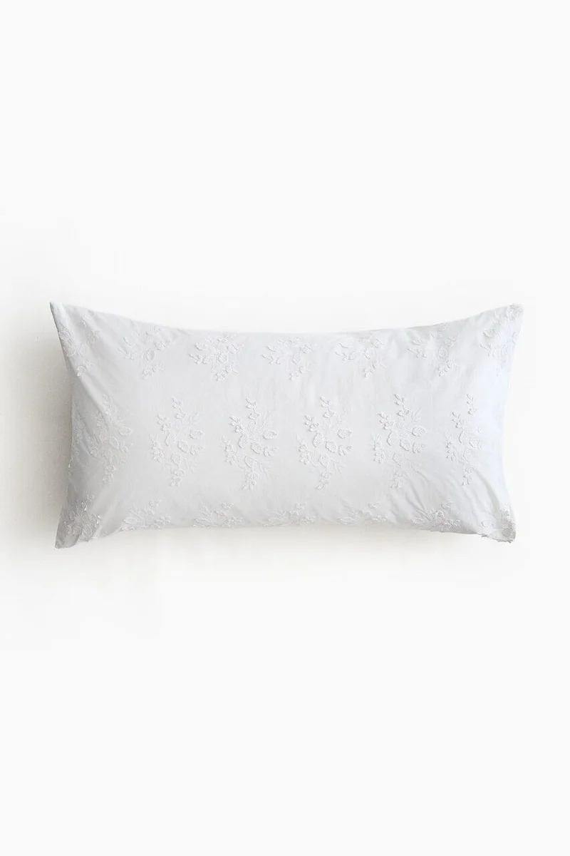 H&M Embroidery-detail cotton pillowcase