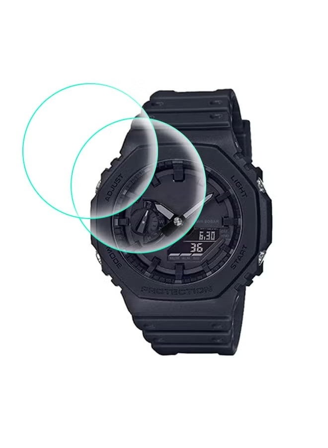 Screen Protector for Casio G-SHOCK GA-2100 GA-B2100 GA-2000 GM-2100 Smartwatch, High Definition Anti-Scratch Bubble Free Clear Tempered Glass Protective Film - Image 1