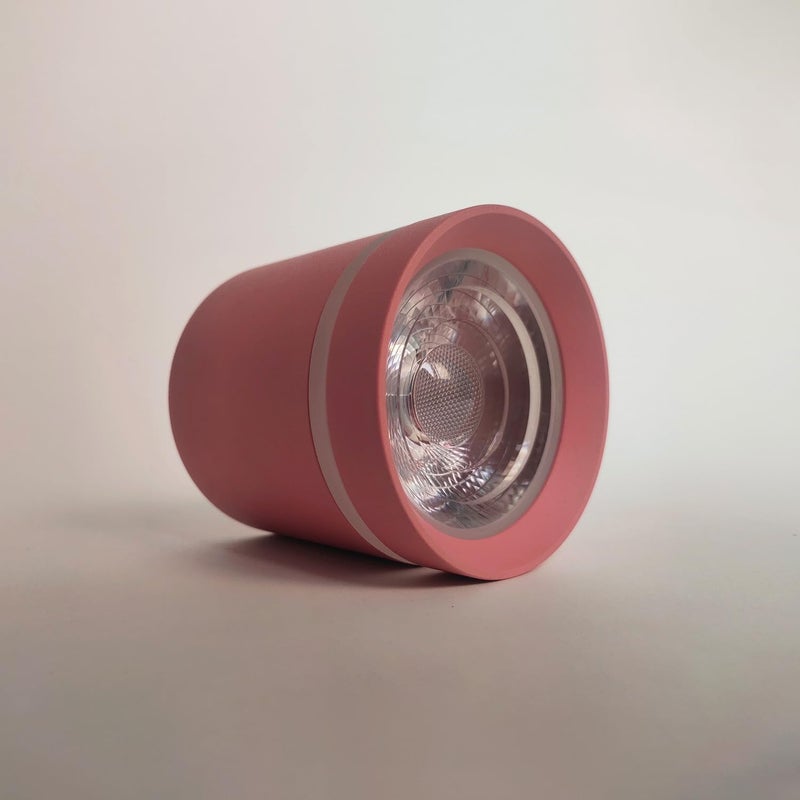 Harold Electricals 12 Watt Pink Surface Mounted LED Light Cylinderical COB Spotlight Ceiling Downlight for Office Showroom Studio Shop Home Living Room Neutral White Light 75X100MM - Image 1