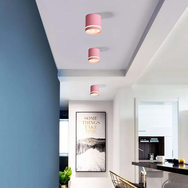 Harold Electricals 12 Watt Pink Surface Mounted LED Light Cylinderical COB Spotlight Ceiling Downlight for Office Showroom Studio Shop Home Living Room Neutral White Light 75X100MM - Image 5