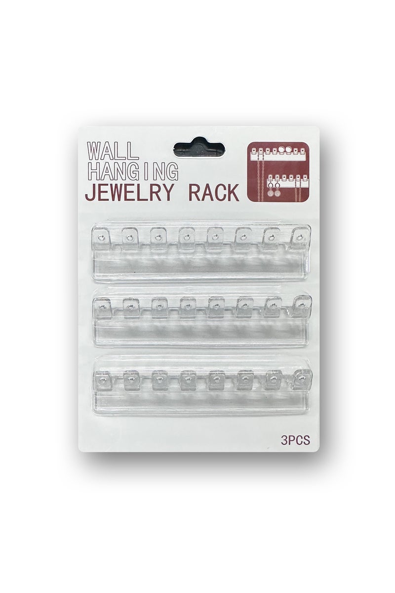 3pcs 3Pack Necklace Holder, Necklace Organizer Wall Mounted with 8 Hooks, for Hanging Jewelry, Bangl