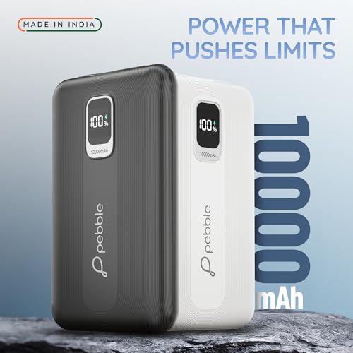 Pebble Rapid Air 22W Fast Charging Power Bank | Compact & Lightweight | Digital Display | Type-C & USB Outputs | 10-Way Circuit Protection - White - Image 2