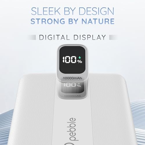 Pebble Rapid Air 22W Fast Charging Power Bank | Compact & Lightweight | Digital Display | Type-C & USB Outputs | 10-Way Circuit Protection - White - Image 5