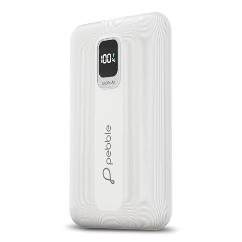 Pebble Rapid Air 22W Fast Charging Power Bank | Compact & Lightweight | Digital Display | Type-C & USB Outputs | 10-Way Circuit Protection - White - Image 1