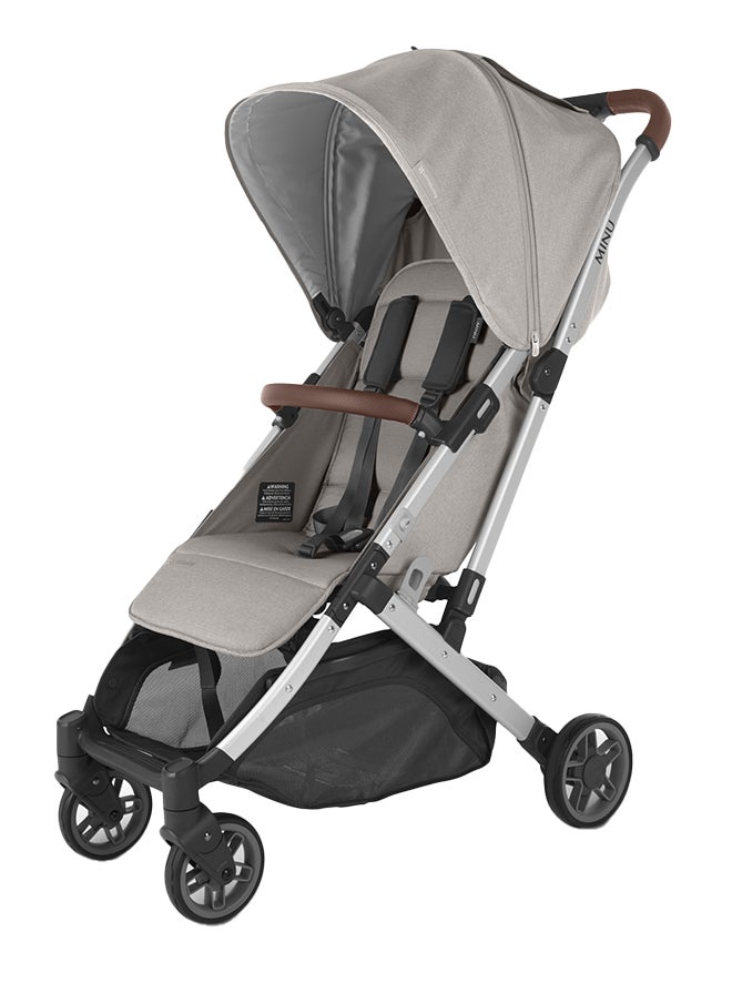 UPPAbaby - Minu V2 Stroller - Stella - Grey Melange, Silver Frame, Chestnut Leather - Image 1