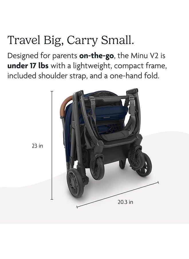 UPPAbaby - Minu V2 Stroller - Stella - Grey Melange, Silver Frame, Chestnut Leather - Image 1