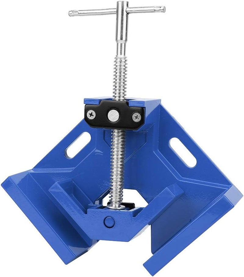 Corner Clamp, Right Angle Clamp, 90 Degree Clamps with T Handle, Adjustable Swing Jaw, Quick Fixture Tools for Woodworking, Welding, Photo Frame Vise Holder (Blue) - Image 1