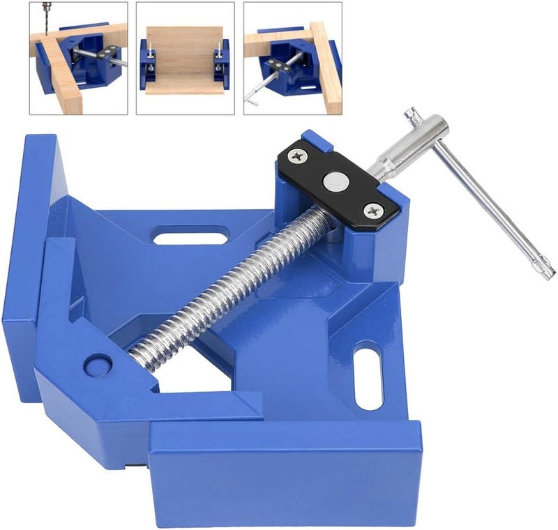 Corner Clamp, Right Angle Clamp, 90 Degree Clamps with T Handle, Adjustable Swing Jaw, Quick Fixture Tools for Woodworking, Welding, Photo Frame Vise Holder (Blue) - Image 3