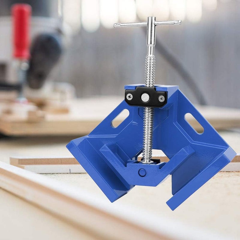 Corner Clamp, Right Angle Clamp, 90 Degree Clamps with T Handle, Adjustable Swing Jaw, Quick Fixture Tools for Woodworking, Welding, Photo Frame Vise Holder (Blue) - Image 2
