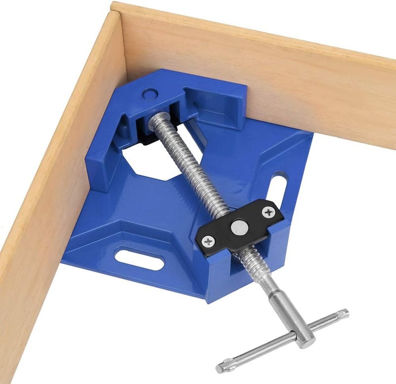 Corner Clamp, Right Angle Clamp, 90 Degree Clamps with T Handle, Adjustable Swing Jaw, Quick Fixture Tools for Woodworking, Welding, Photo Frame Vise Holder (Blue) - Image 4