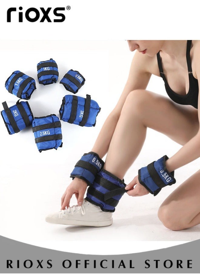 RIOXS 2 Pair Sandbag for Leg Weights and Wrist Weights with Adjustable Strap for Fitness Resistance Training Running Training Exercise Gym Running SandBag  - Image 3