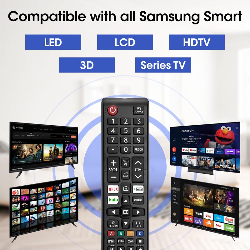 YesBes 6 Pack Remote for All Samsung TV Remote, Replacement Compatible with All Samsung Smart TVs, Series TVs, LCD, LED, 3D, HDTV - Image 2