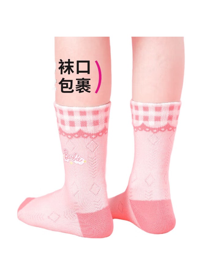 Barbie Children'S Socks Girls' Spring And Autumn Mid-Tube Cotton Socks For Big Kids Autumn And Winter Girls High Elastic Comfortable Breathable Boneless Student Socks - Image 2